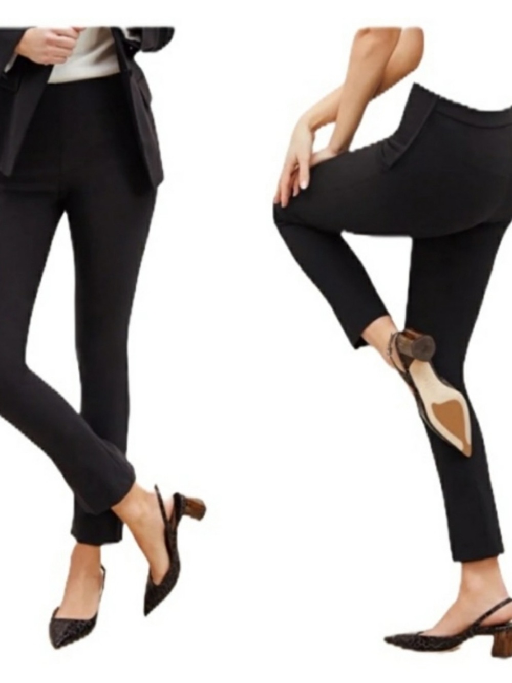 MM Lafleur Black Cropped Slim Cigarette Pants